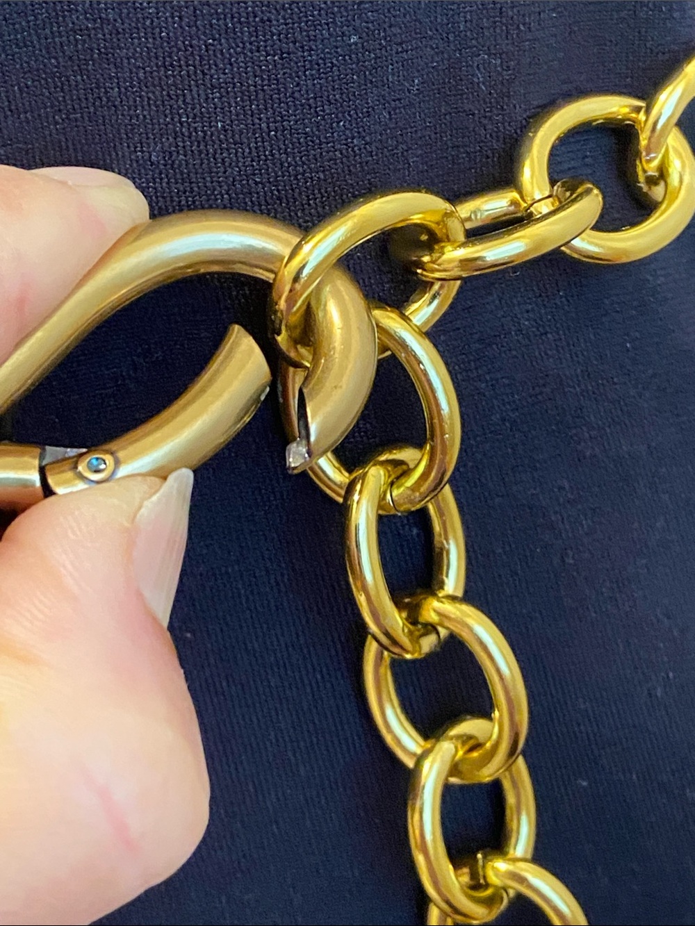 Gold Link Chain Waist Belt with Chanel CC Medallion Drop - Picture 6 of 9